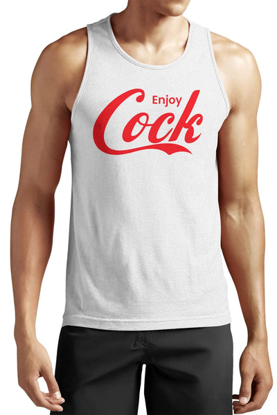 White Enjoy Cock Tank